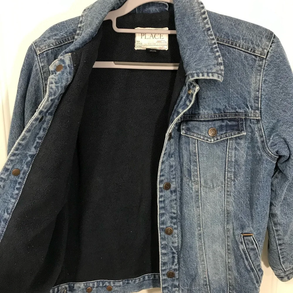 The Children's Place All Weather Outerwear Denim Jacket Kids Large (10/12) EUC